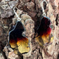 Raw Amber Slice Earrings - detail shot