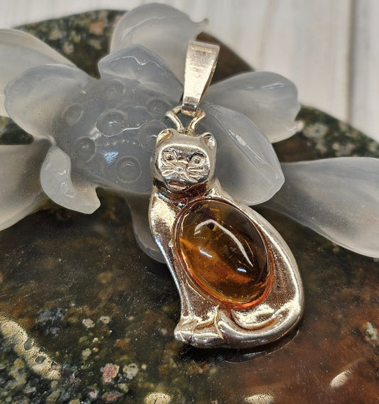 Amber Cat Pendant