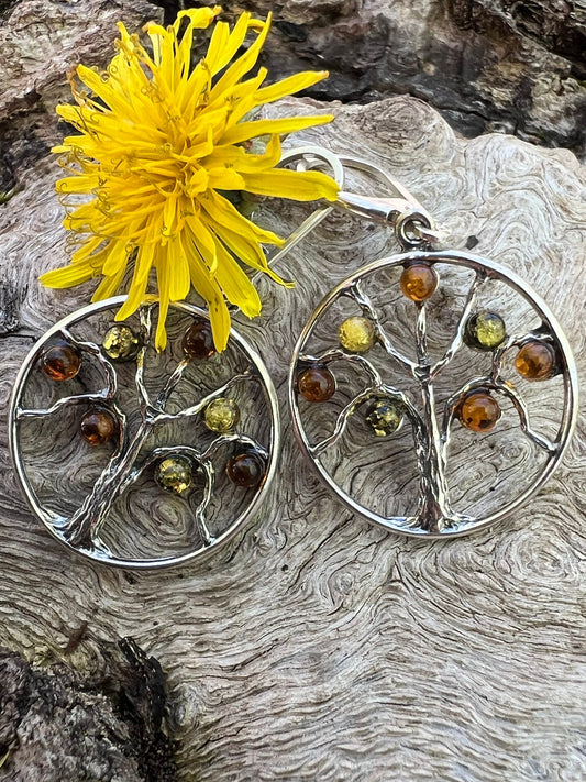 Tree of Life Amber Earrings