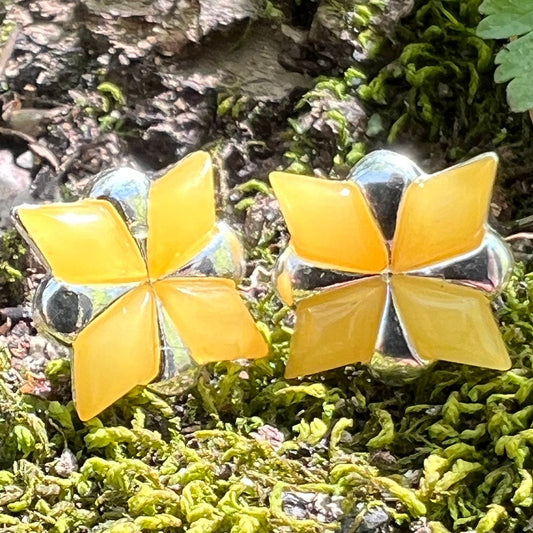 Royal Amber Flower Earrings