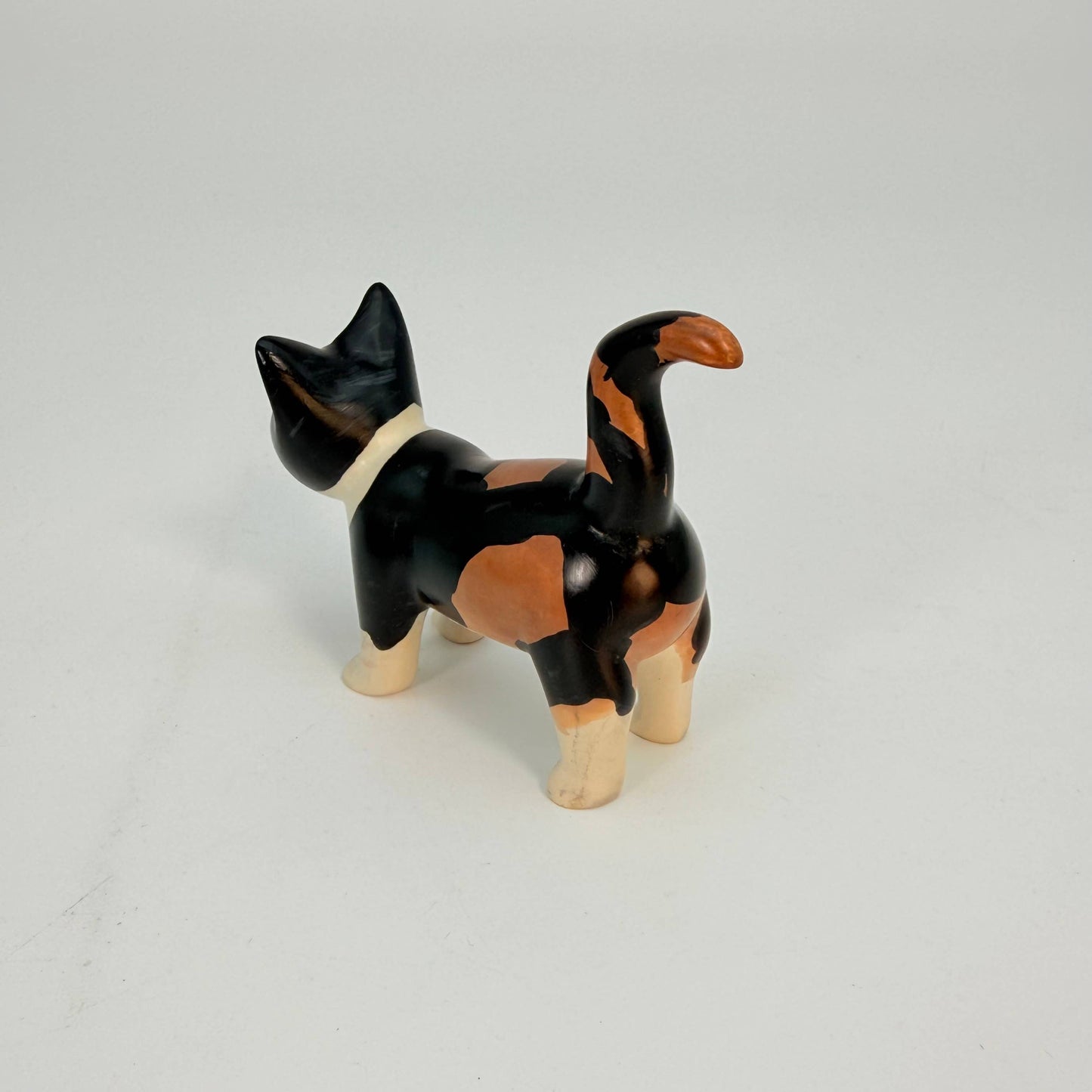 Soapstone Calico Cat Carving