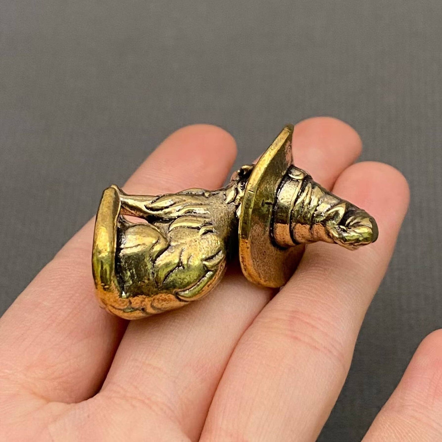 Brass Cat with Witch Hat
