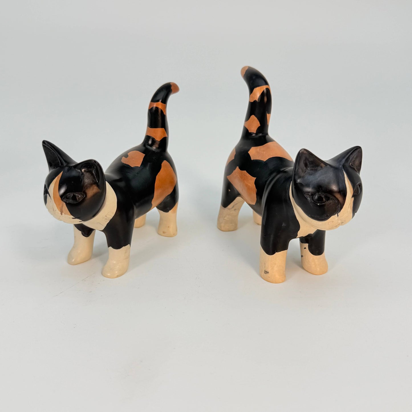 Soapstone Calico Cat Carving