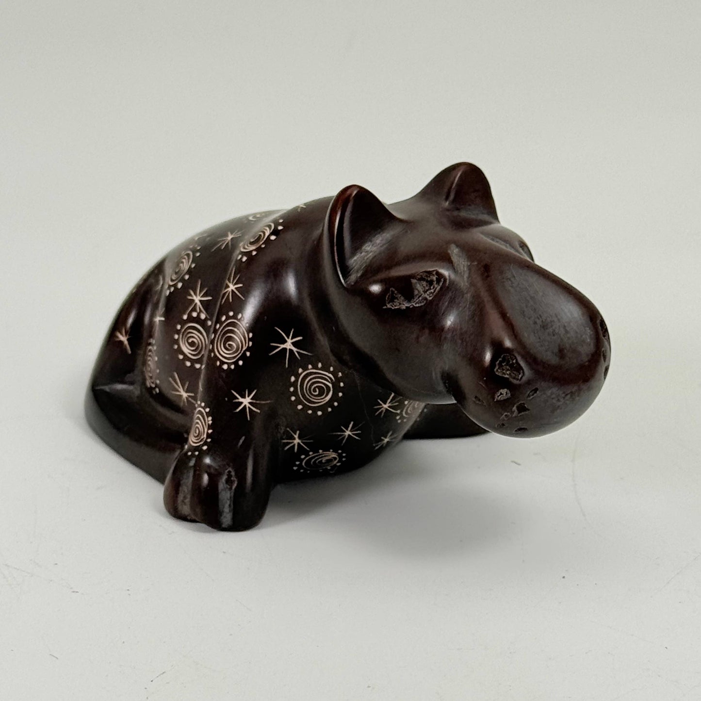 Swimming Soapstone Hippopotamus