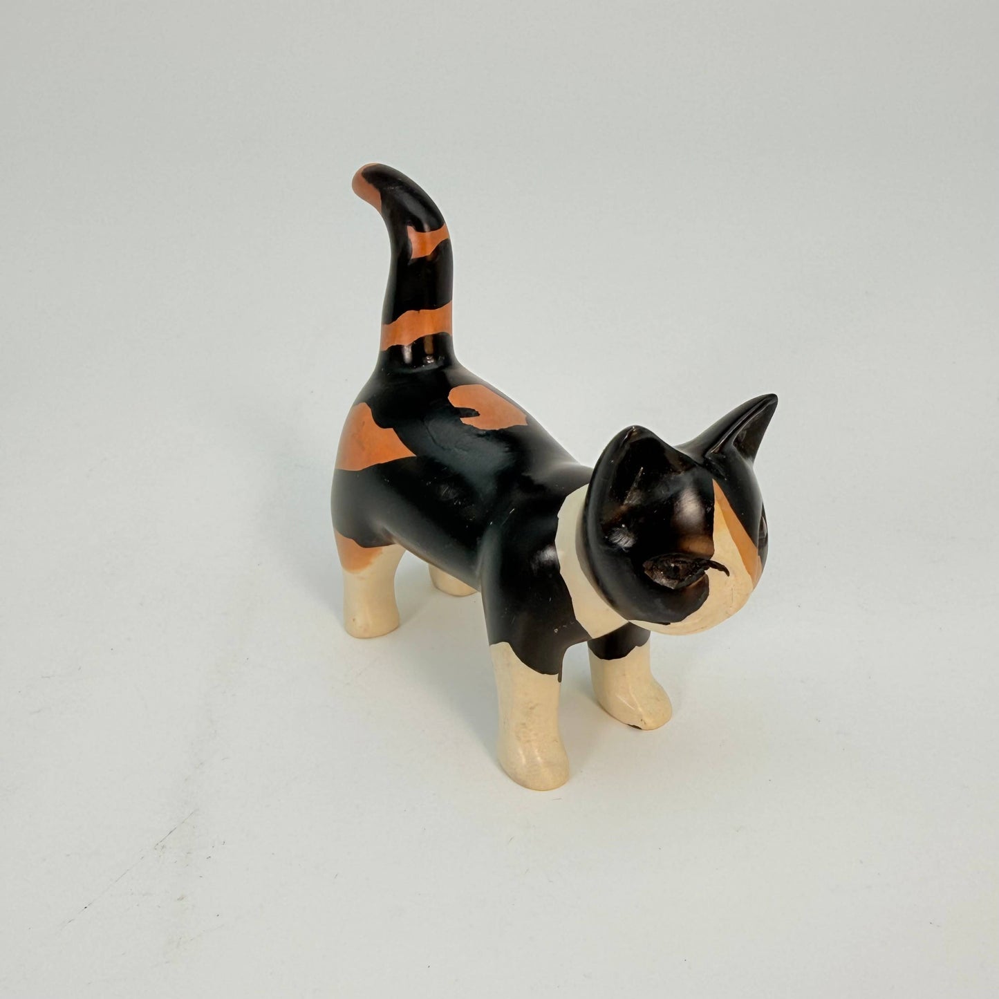 Soapstone Calico Cat Carving