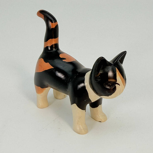 Soapstone Calico Cat Carving