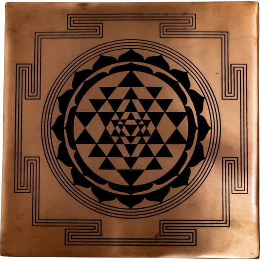 Copper Plate Featuring Sri Yantra