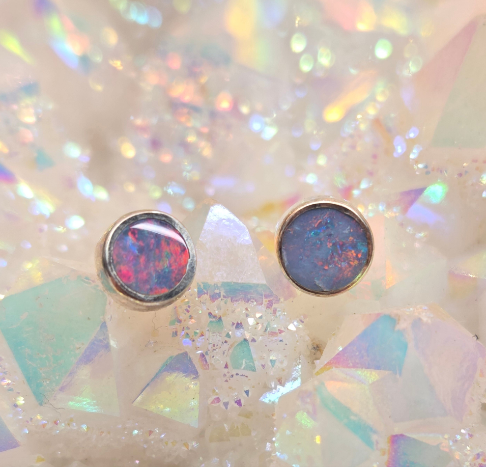 Australian Boulder Opal Post Earrings