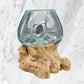 Handmade Glass Vase on Teak Wood Base - image 7