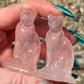 Sitting Rose Quartz Cat