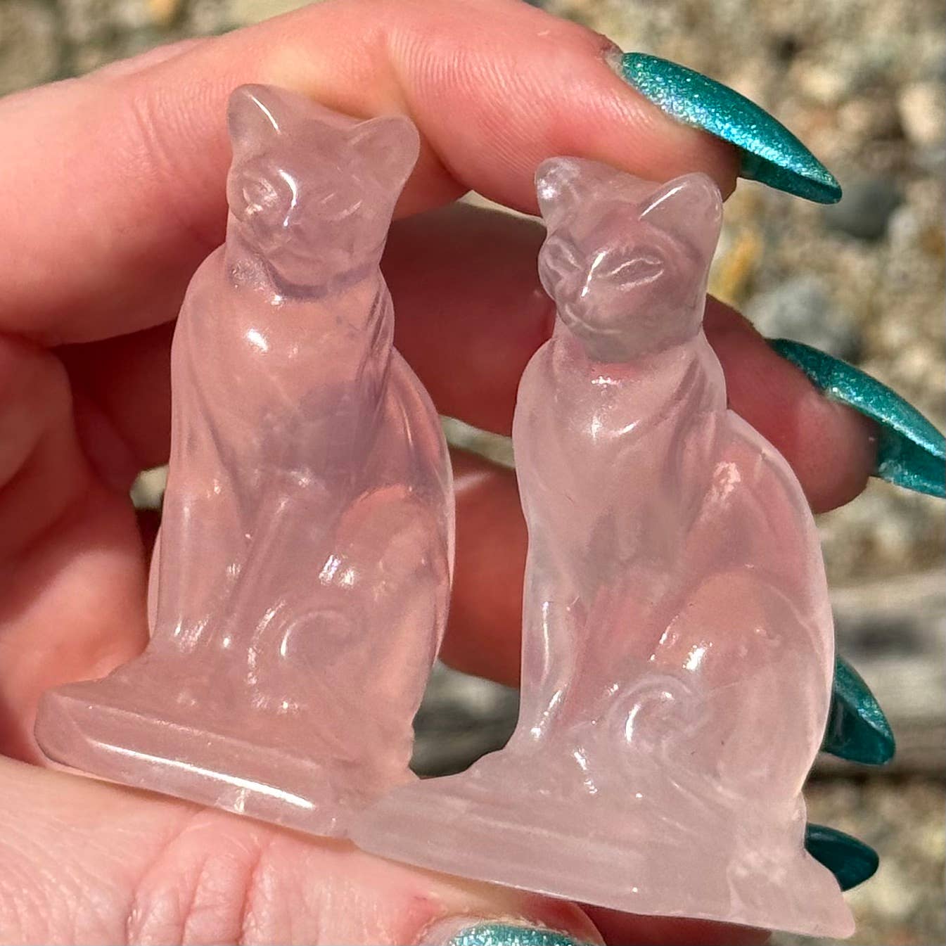 Sitting Rose Quartz Cat