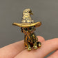 Brass Cat with Witch Hat