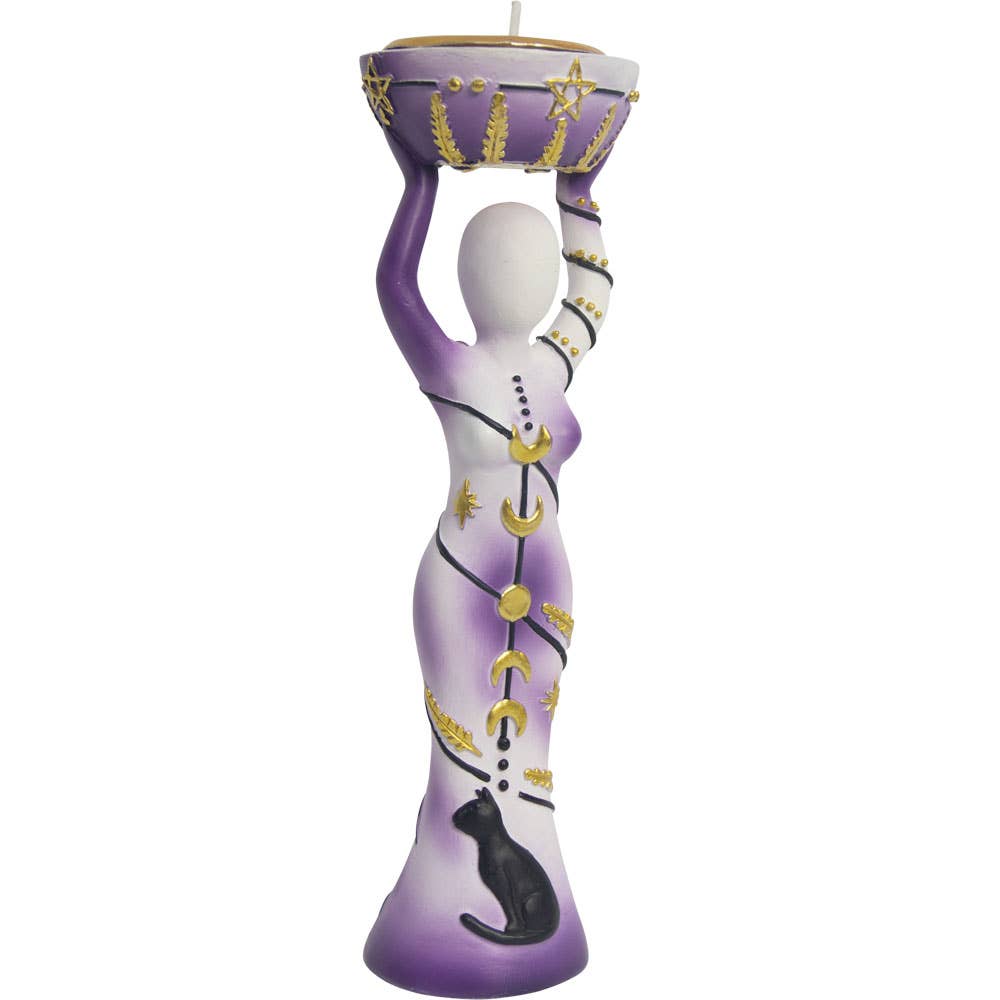 Resin Moon Goddess Sphere Stand/Tea Light Candle Holder