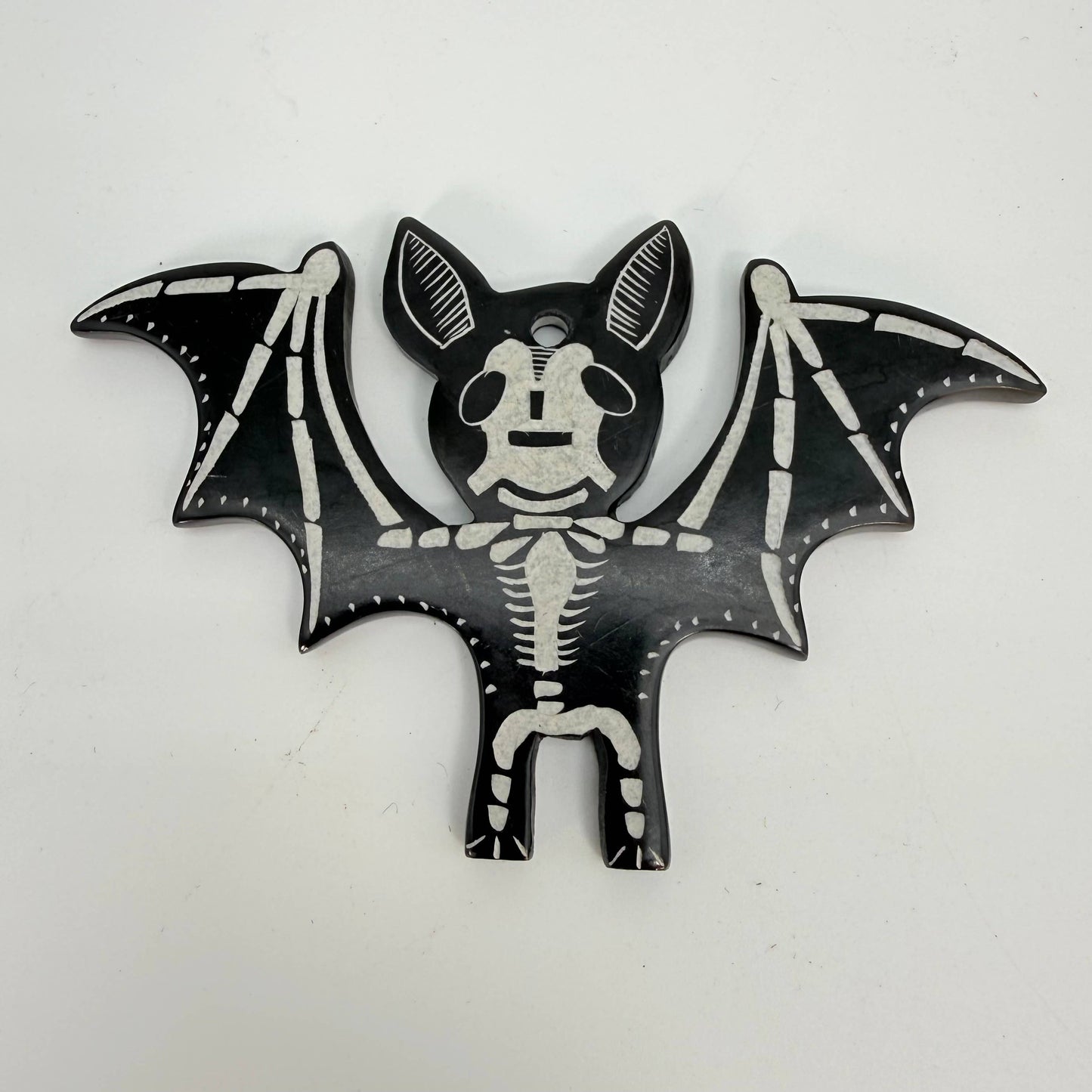 Soapstone Skeleton Bat Magnet