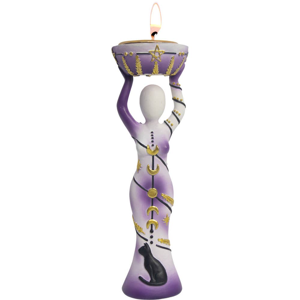 Resin Moon Goddess Sphere Stand/Tea Light Candle Holder