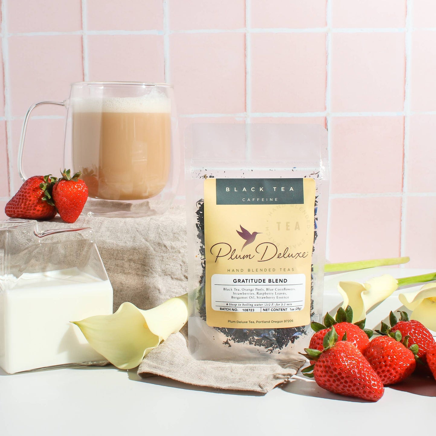 Gratitude Strawberry Earl Grey Black Loose Leaf Tea
