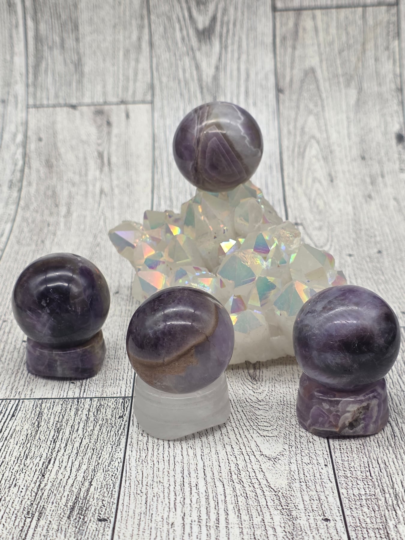 Chevron Amethyst Sphere