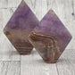 Amethyst and Agate Diamond Shape Flame