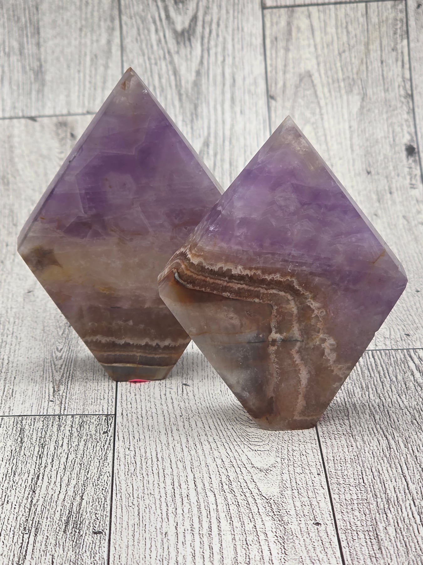 Amethyst and Agate Diamond Shape Flame