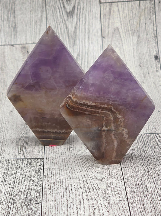 Amethyst and Agate Diamond Shape Flame