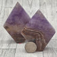 Amethyst and Agate Diamond Shape Flame