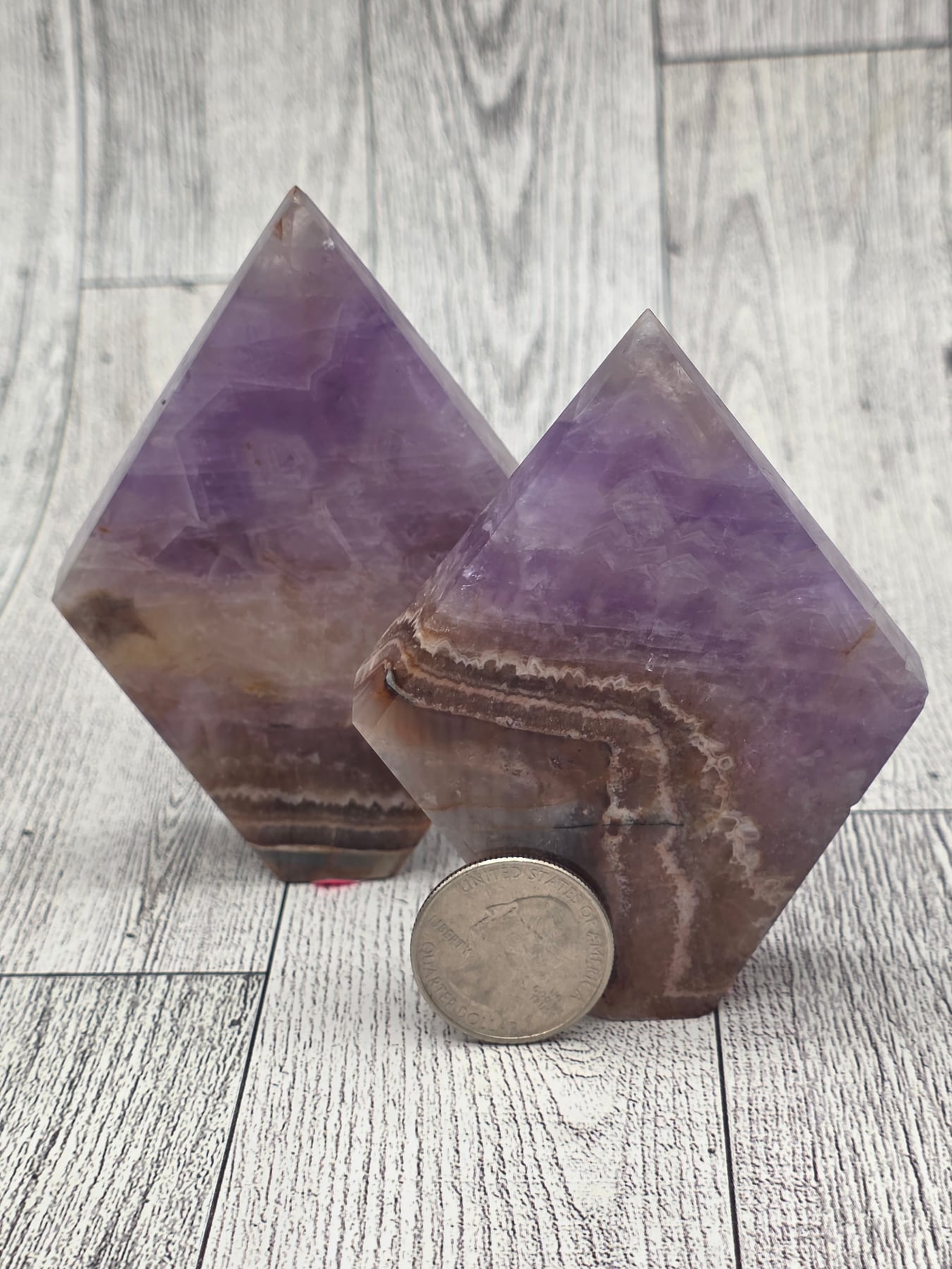 Amethyst and Agate Diamond Shape Flame