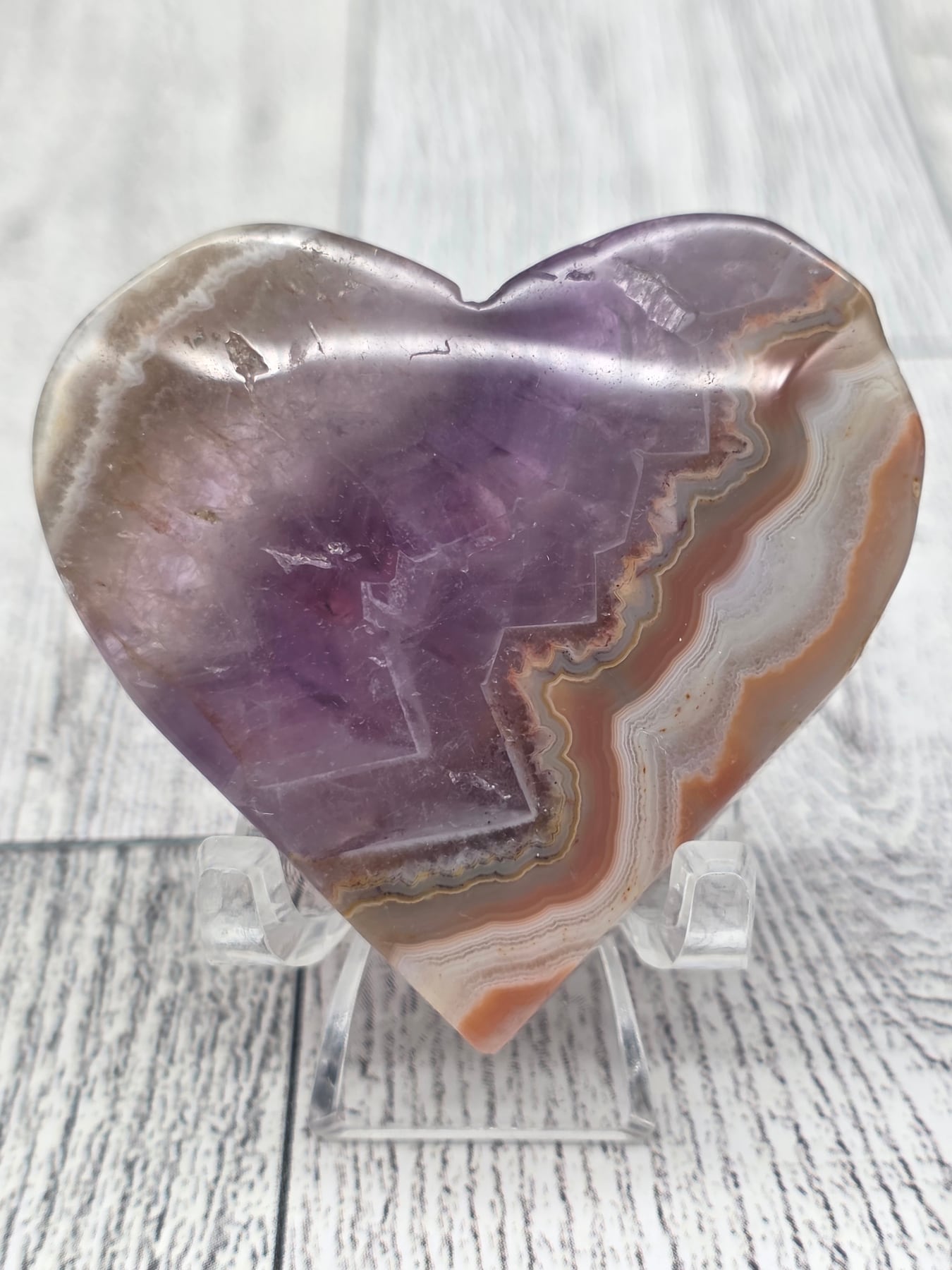 Amethyst and Agate Heart