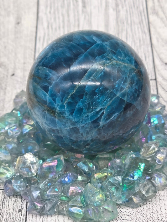Blue Apatite Sphere