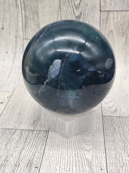 Large Blue Fluorite Sphere