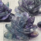 Rainbow Fluorite Flower Carving