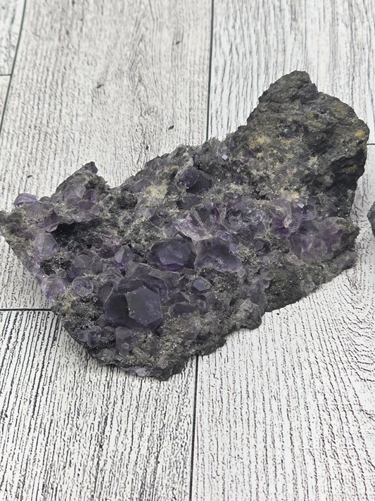 Purple Fluorite Specimen On Matrix