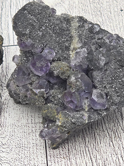 Purple Fluorite Specimen On Matrix
