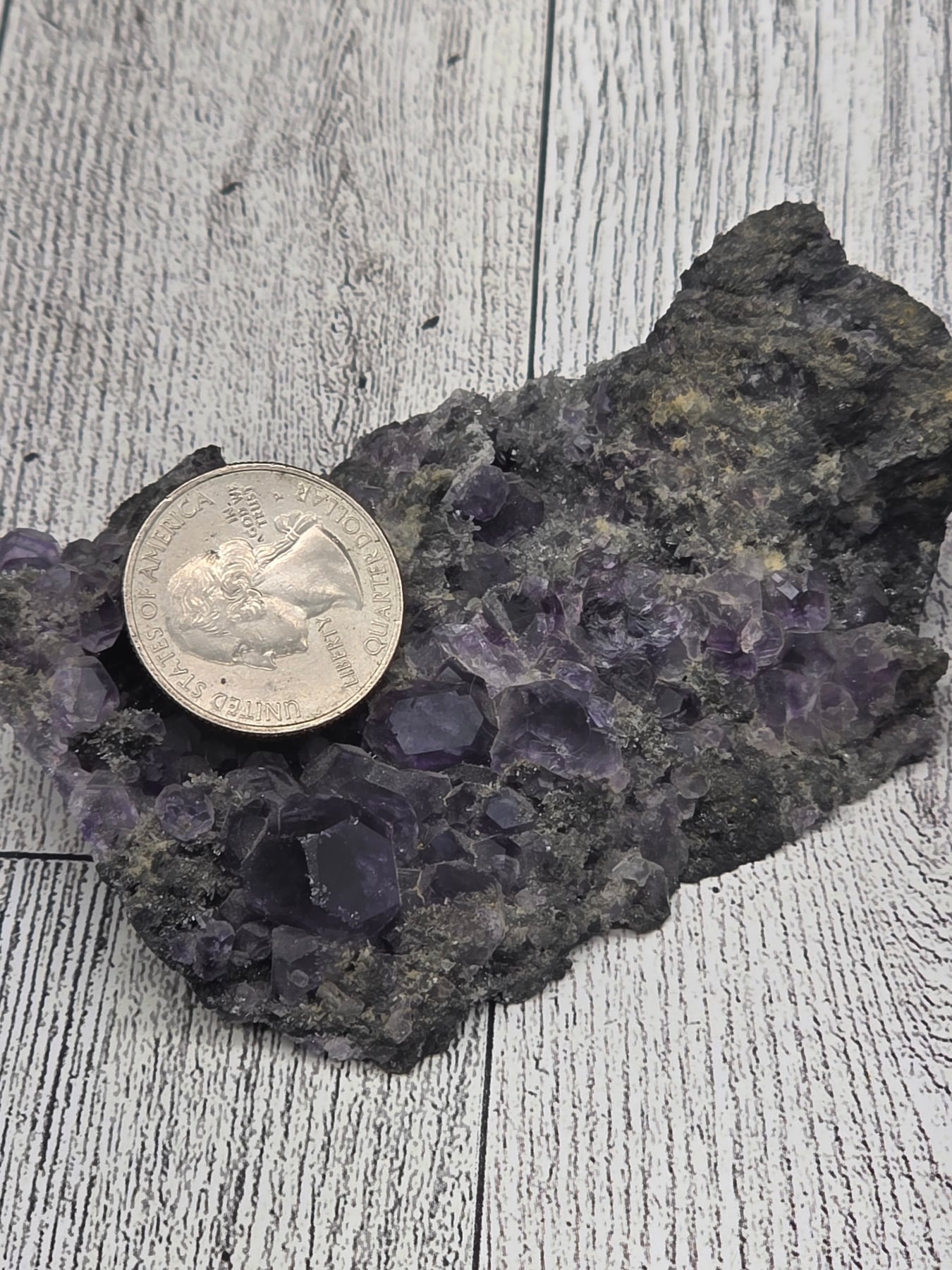Purple Fluorite Specimen On Matrix