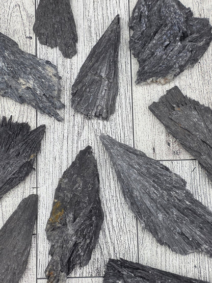 Black Kyanite Fan