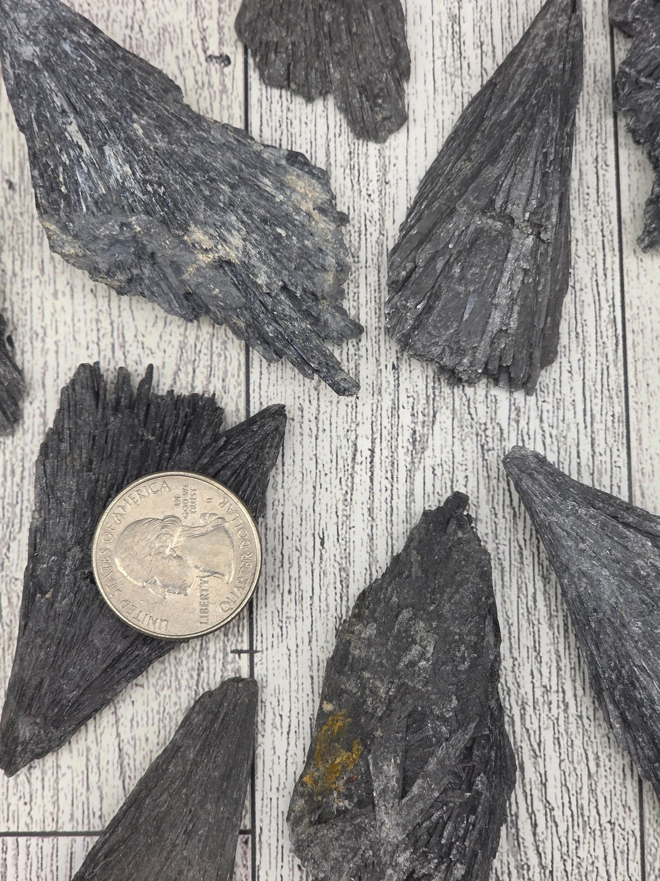 Black Kyanite Fan