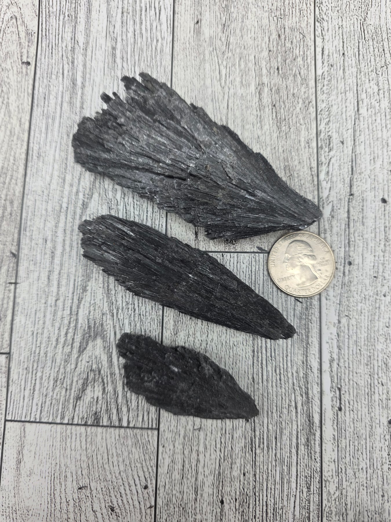Black Kyanite Fan