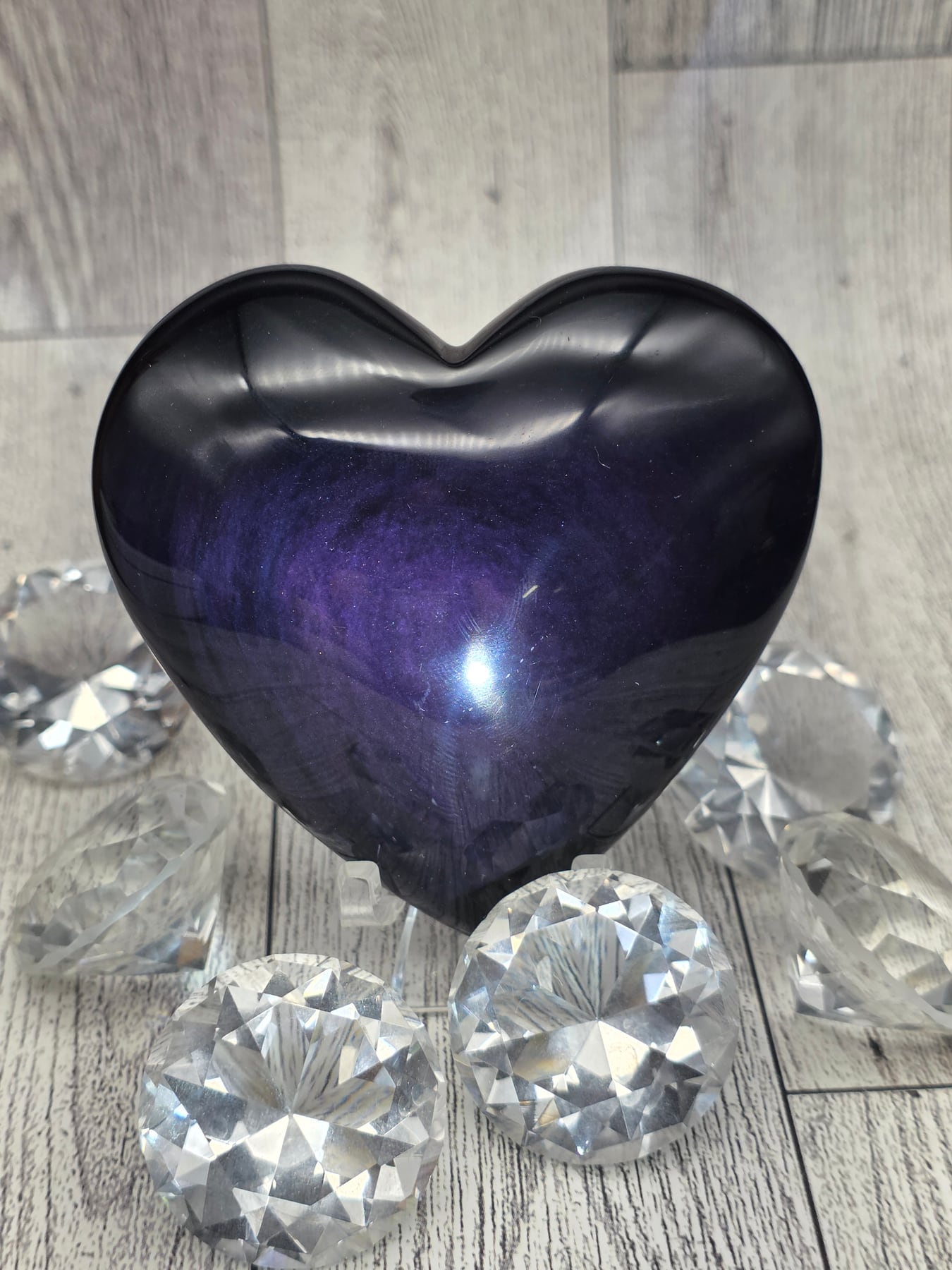 Rainbow Obsidian Heart