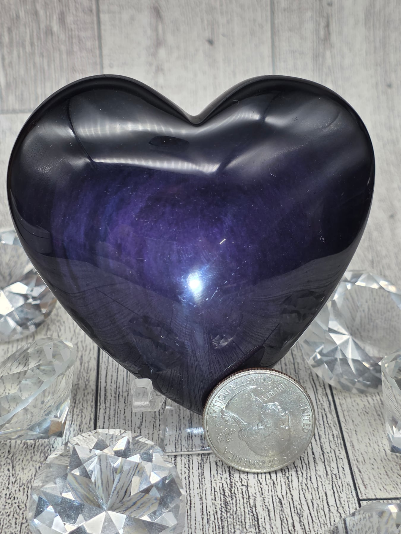 Rainbow Obsidian Heart