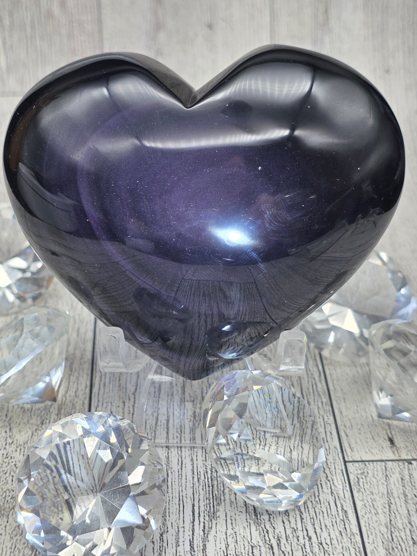 Rainbow Obsidian Heart