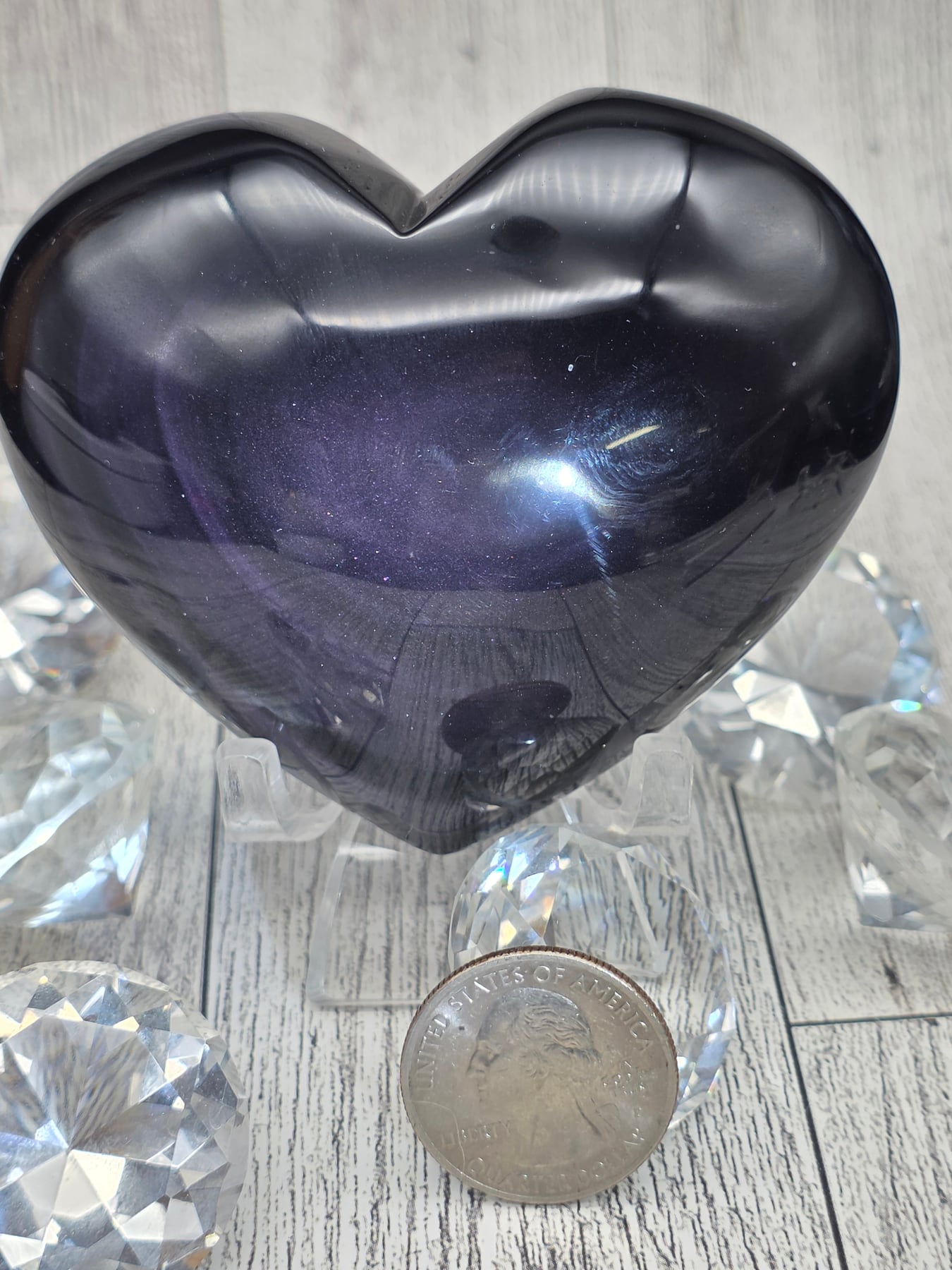 Rainbow Obsidian Heart