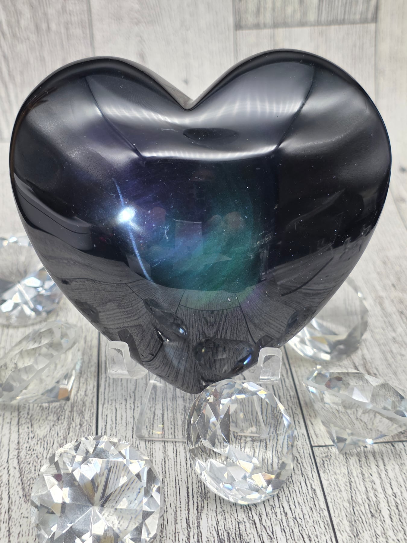Rainbow Obsidian Heart