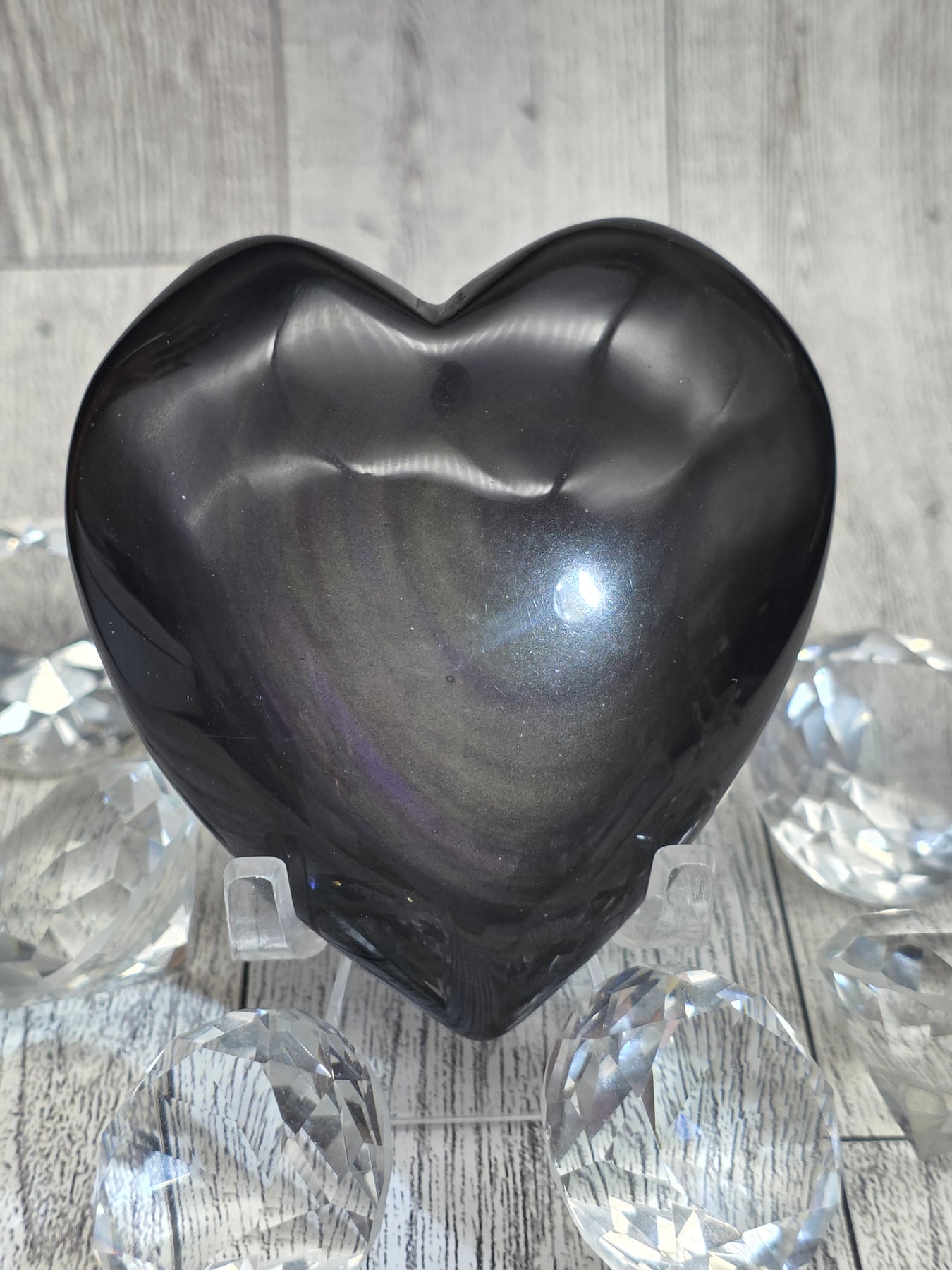Rainbow Obsidian Heart