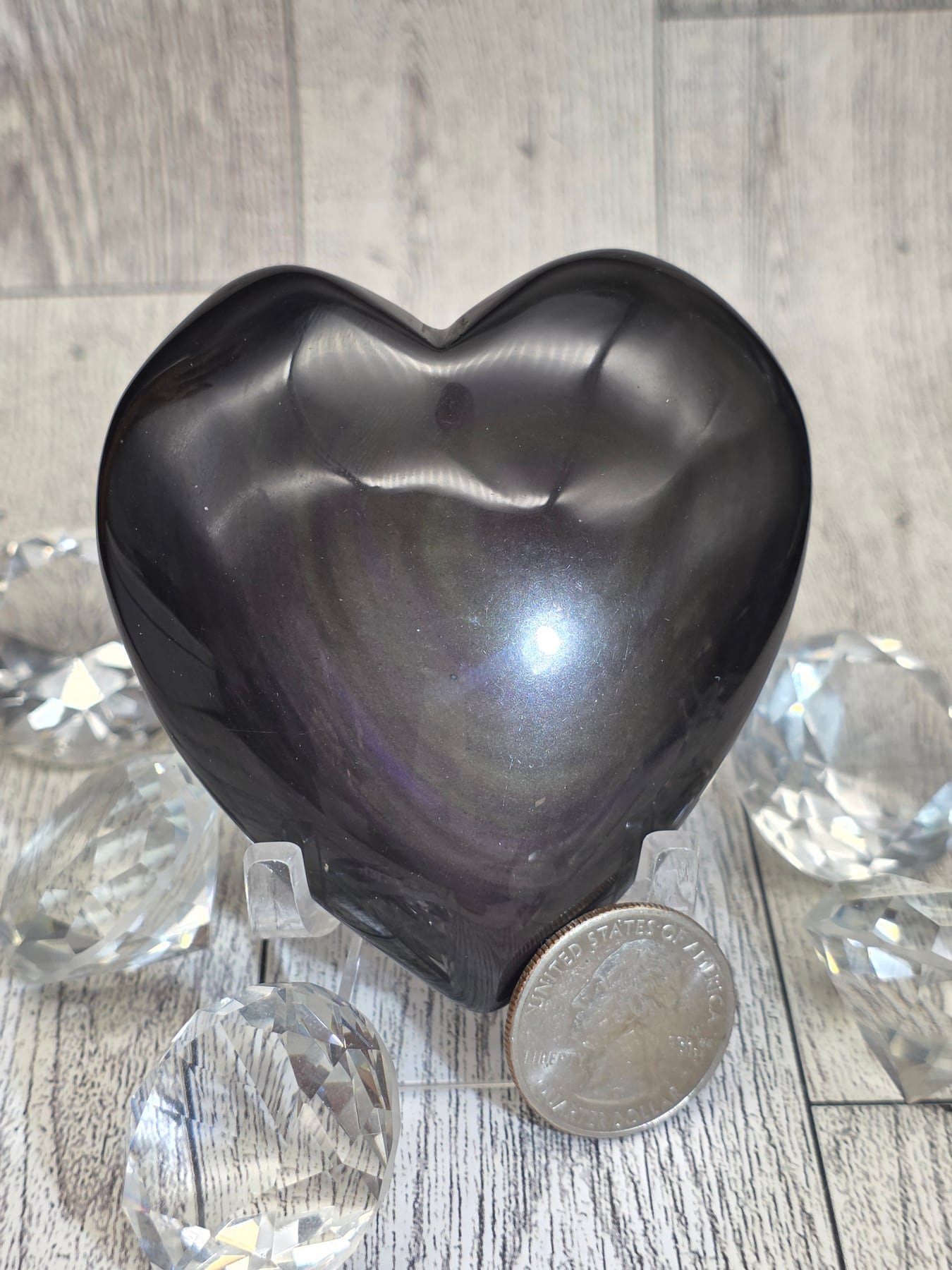Rainbow Obsidian Heart