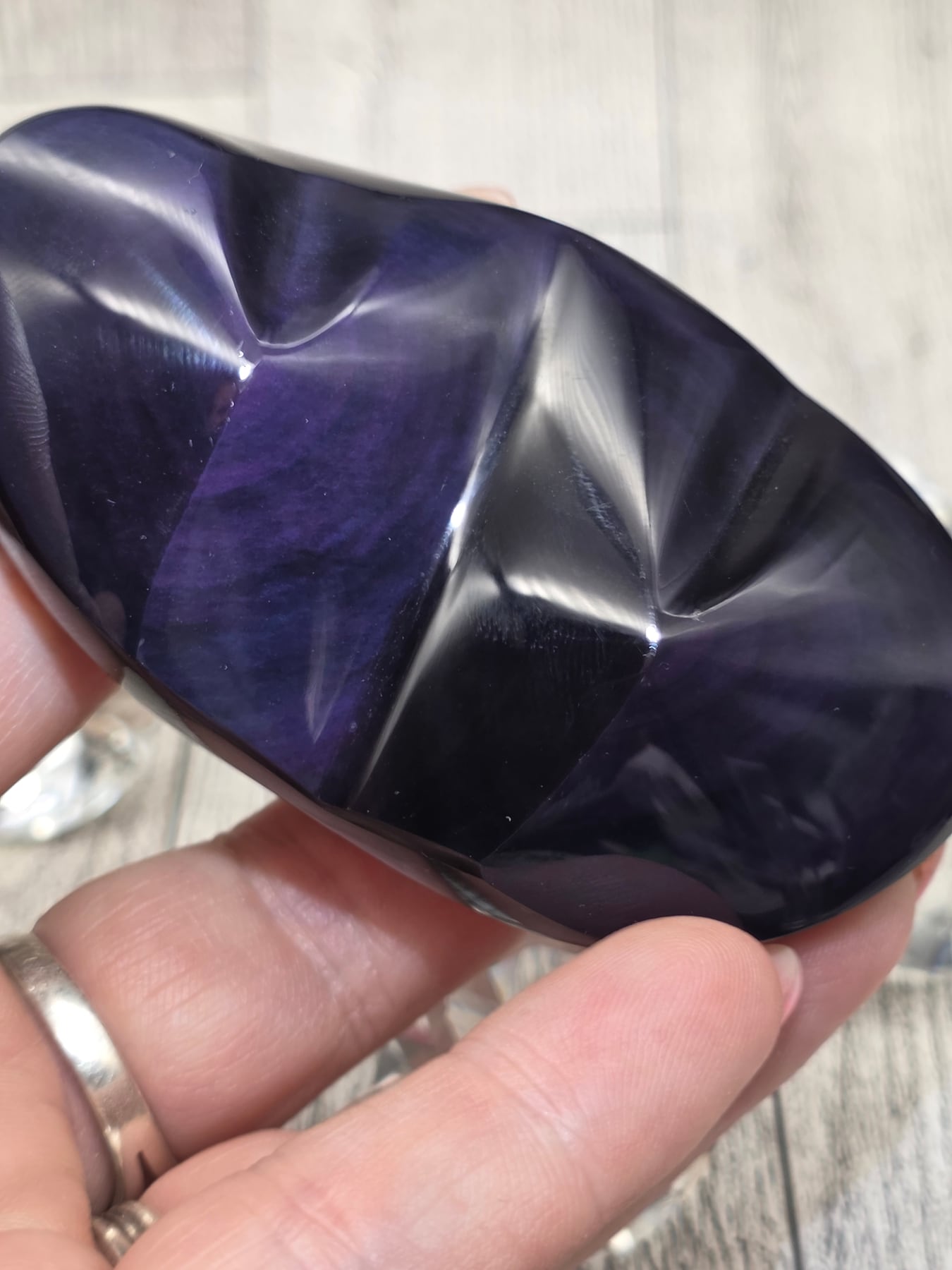 Rainbow Obsidian Double Heart