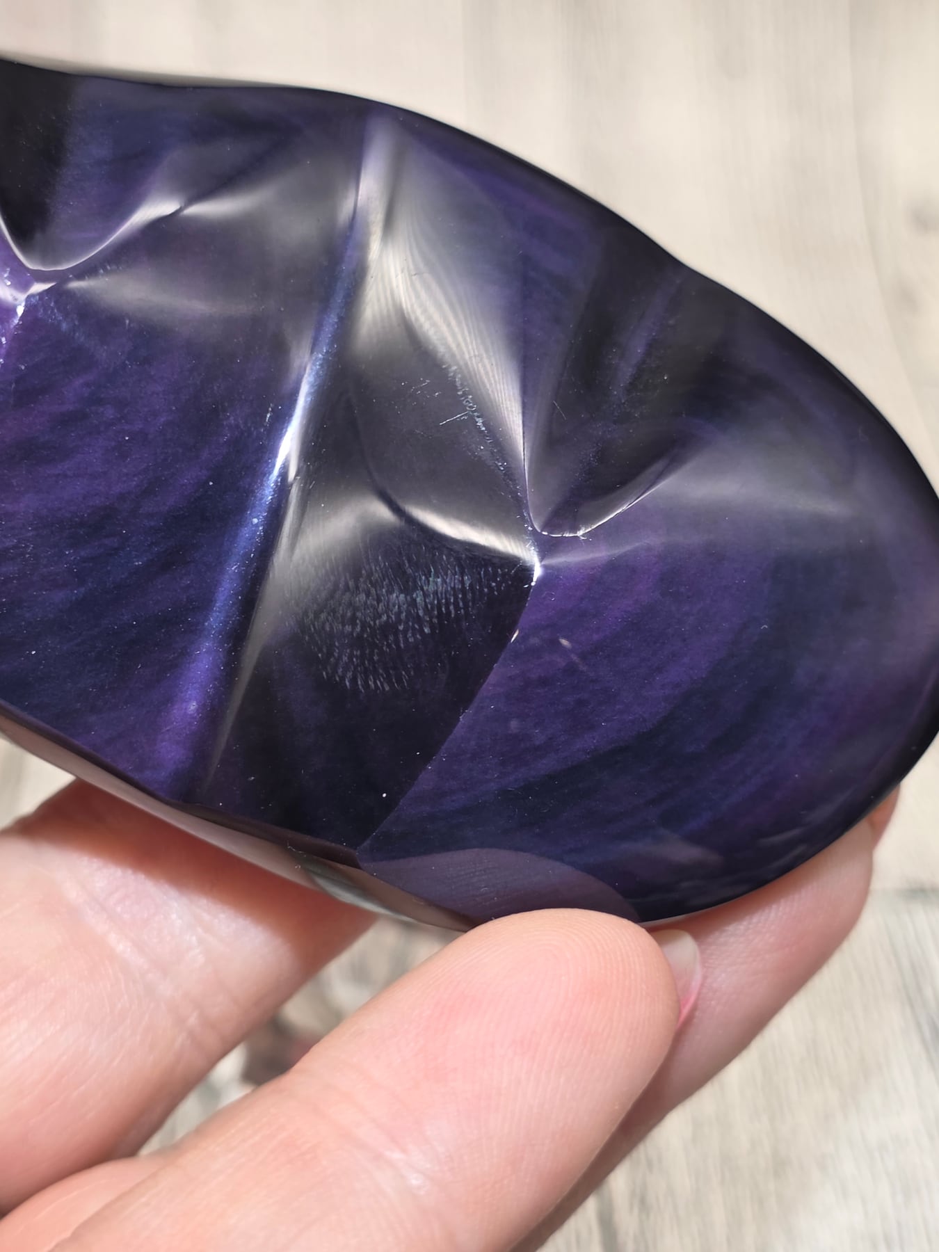 Rainbow Obsidian Double Heart