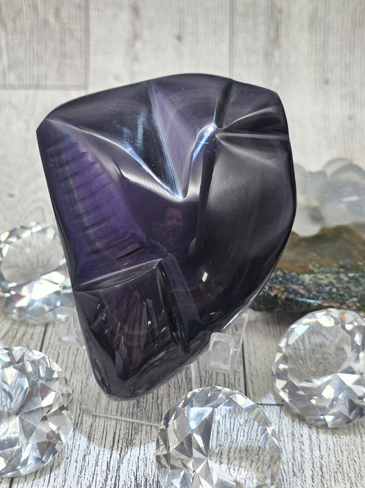 Rainbow Obsidian Hummingbird Carving