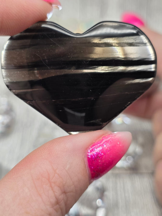 Midnight Lace Obsidian Heart