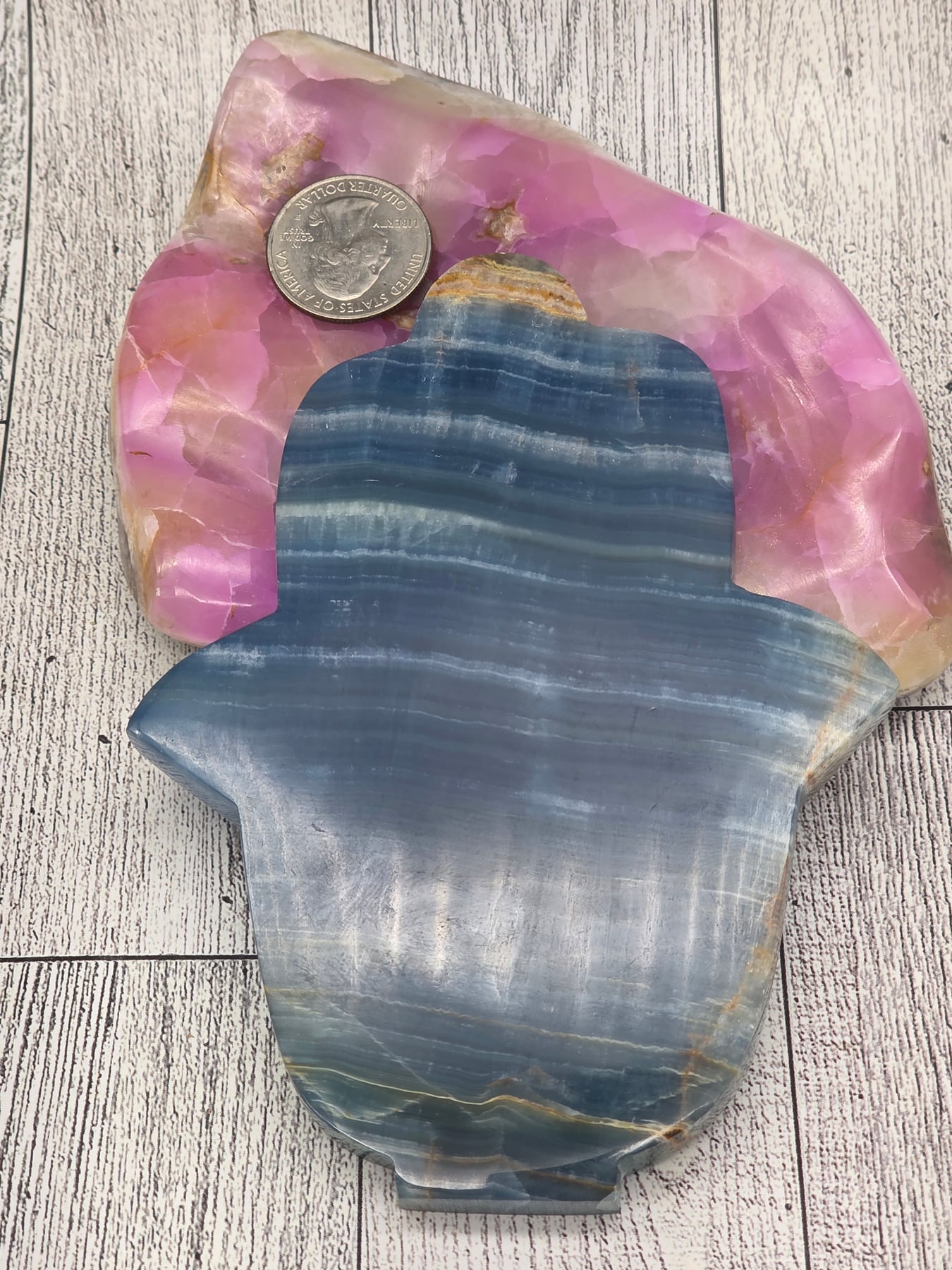 Blue Onyx Hamsa Charging Plate