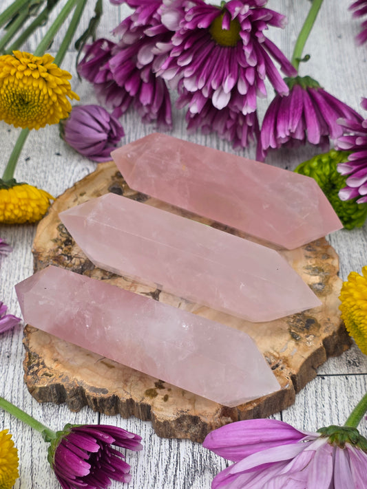 Double Terminated Rose Quartz Point