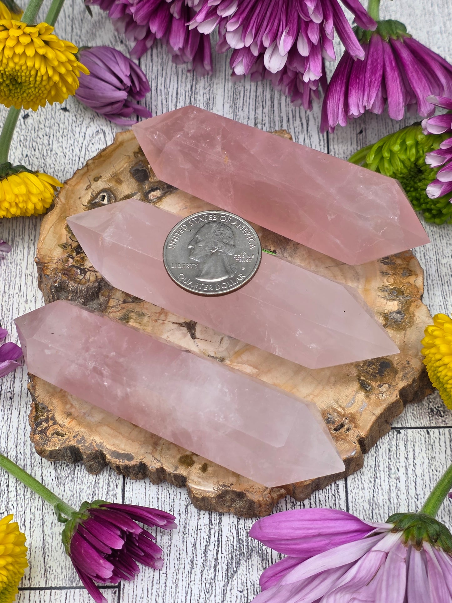 Double Terminated Rose Quartz Point